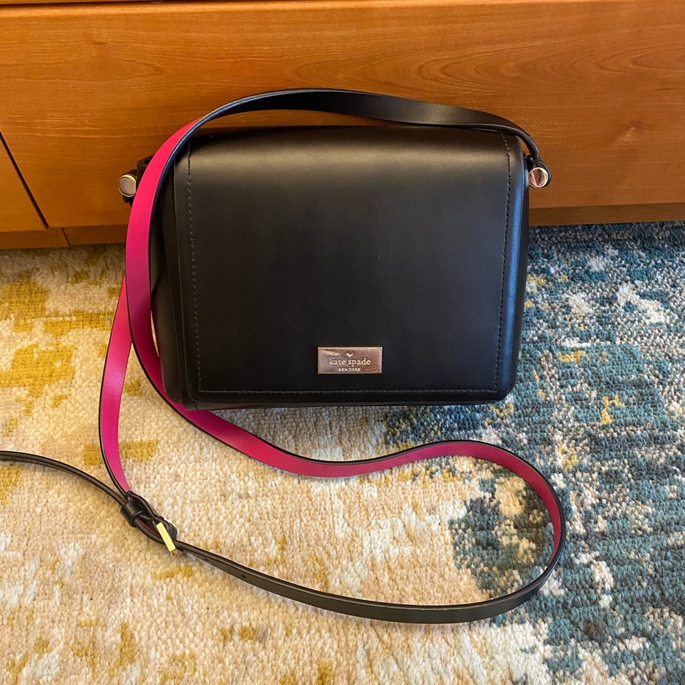 Kate Spade Crossbody Bag Black & Hot Pink